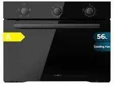 Cecotec Horno Integrable Convencional de 56L Bolero Hexa C134500 Glass negro A. 2600W, 4 Funciones, Steam Base X2, Bajo Consumo, Fácil Limpieza