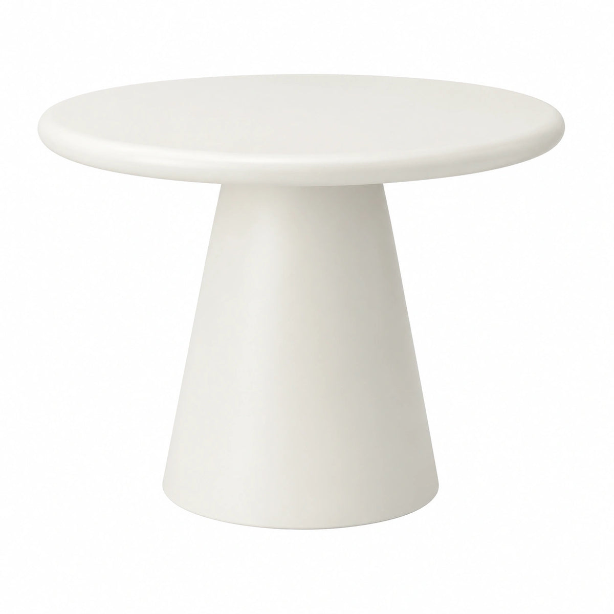 Mesa de Comedor Redonda de Madera con Acabado Cemento Blanco 120 cm