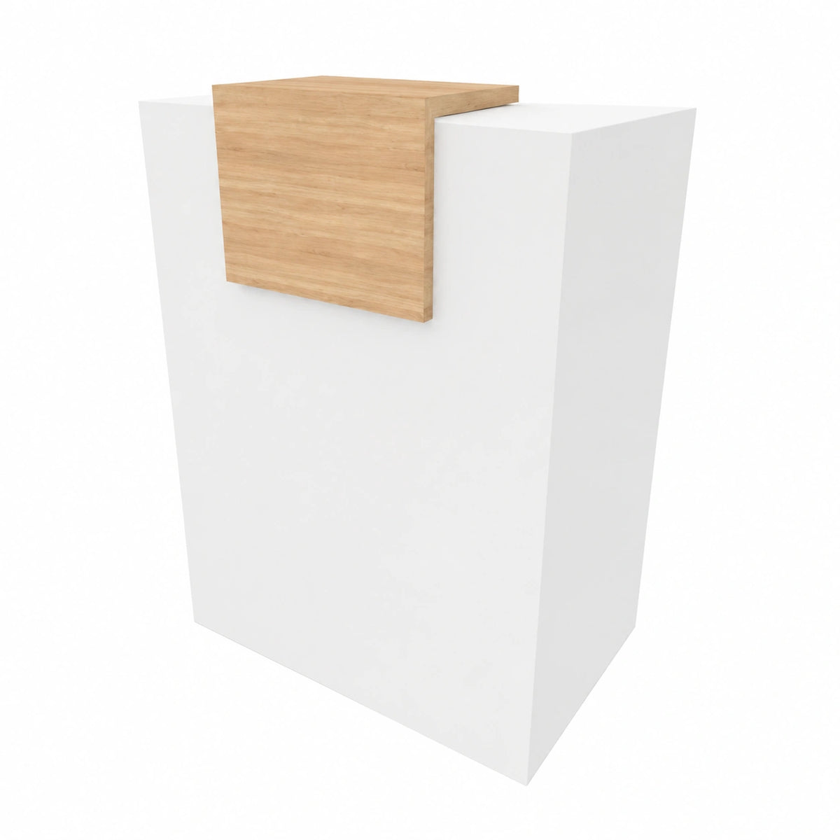 Mostrador de Recepción Moderno Blanco y Olmo 80x105x50 cm