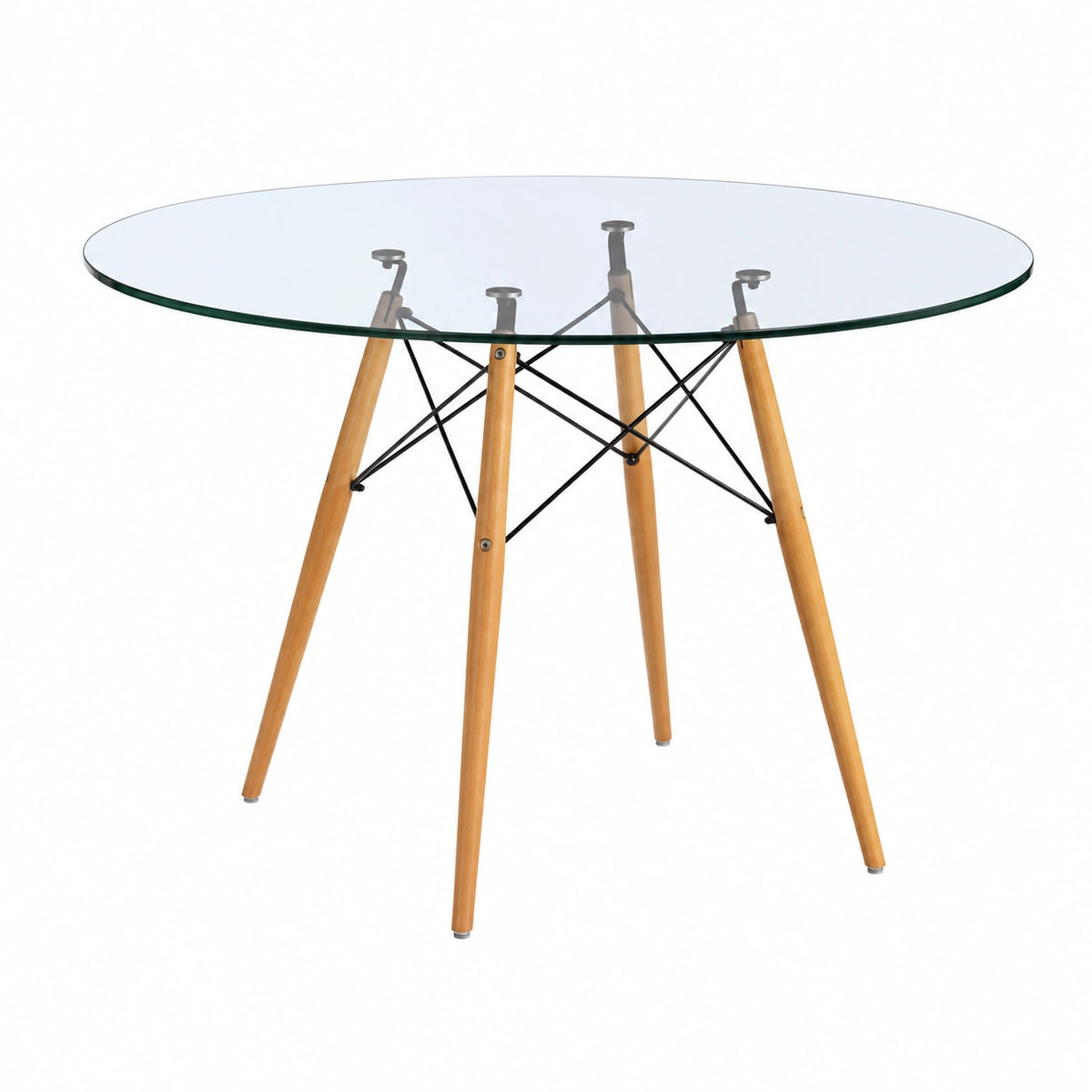 Mesa Redonda de Cristal para Comedor o Cocina de 100 cm