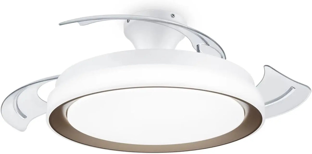 Philips Bliss, Ventilador de Techo con luz LED 28W, motor DC (35W), temperaturas de color (2700K-4000K-5500K), Mando Incluido, instalación fácil)