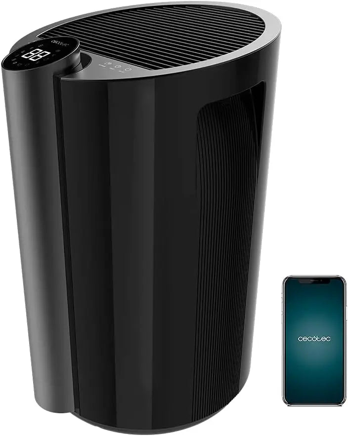 Cecotec Deshumidificador con Temporizador BigDry 9000 profesional negro Connected. 320 W, Deshumidifica 20L/día, Depósito extraíble de 4, 5 litros
