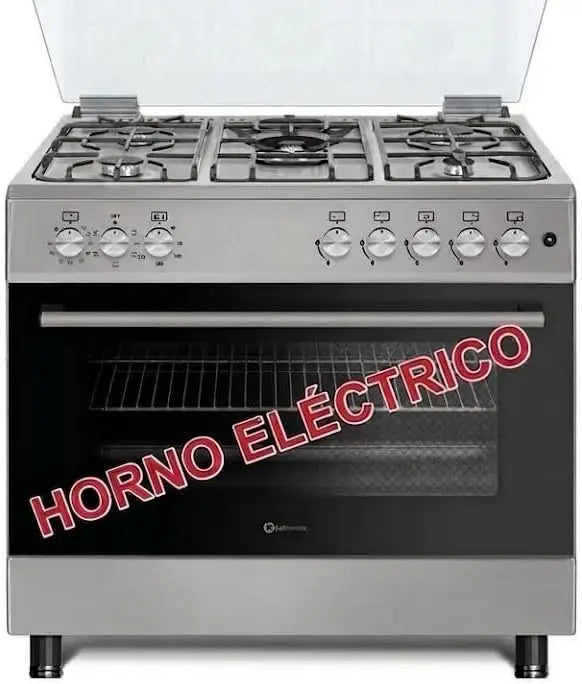 SOLTHERMIC F9L50E5RI COCINA GAS CON HORNO ELECTRICO INOX/ANCHO 90 CMS / 5 FUEGOS/HORNO PANORAMICO 115 L. / SISTEMA DE SEGURIDAD FFD/ENTREGA A DOMICI