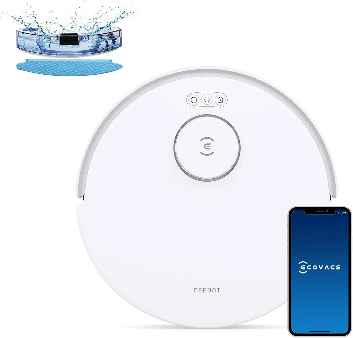 ECOVACS DEEBOT N20, Robot aspiradora de succión Potente 8000 Pa, batería de 300 min, evitación Inteligente obstáculos, tecnología antienredos