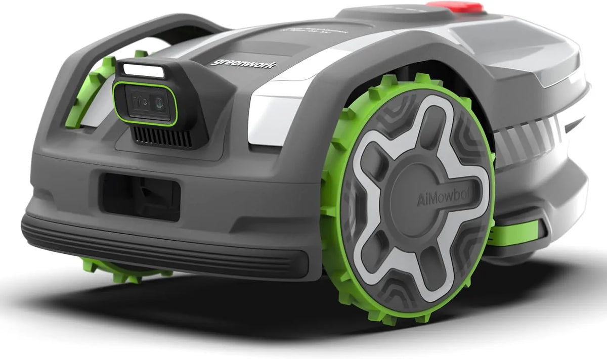 Greenworks C10 Vision+RTK, Cortacésped Robot sin Cable hasta 1000 m2, Mapeo Automático, Detección de Obstáculos 3D-ToF (Día y Noche)