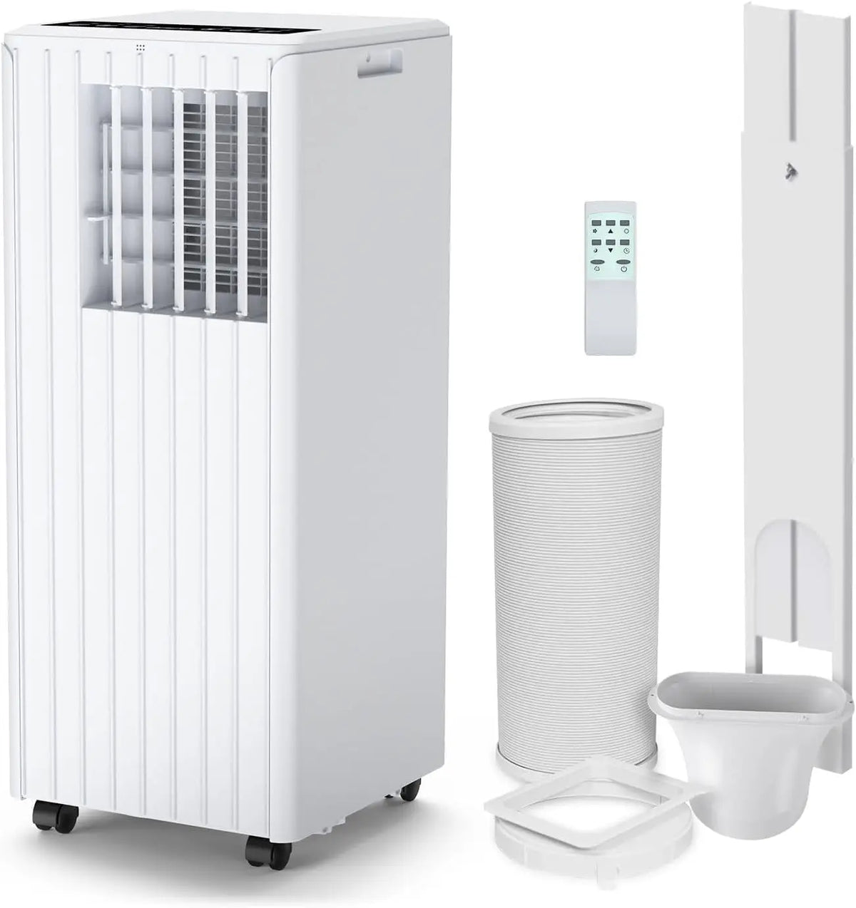 Aire acondicionado portátil 7000 BTU con mando a distancia, 3 en 1 Climatizador monobloque móvil con frío, silencioso, Deshumidificador, Ventilación