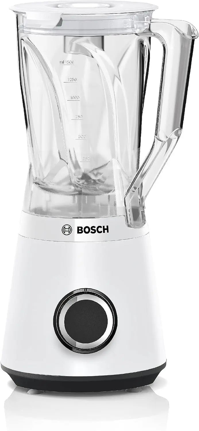 VitaPower, Batidora Bosch MMB6141W, 1200 W, 30000 rpm, 2 velocidades, cuenco de 1, 5 L, 4 cuchillas extraíbles, color blanco