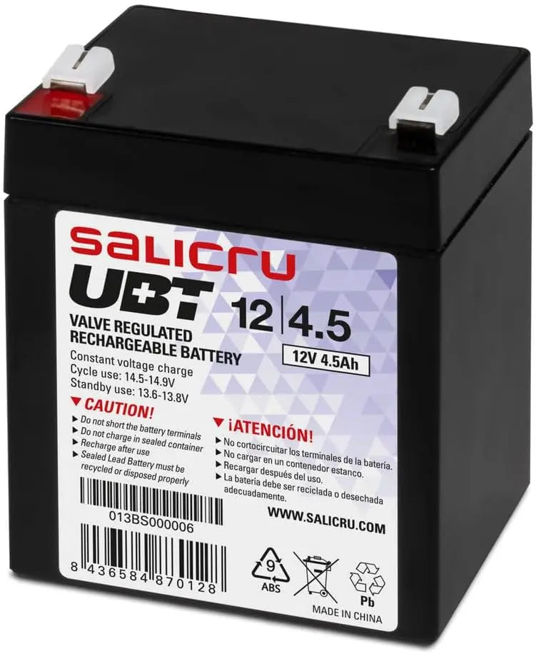Salicru UBT 12/4, 5, Batería AGM recargable de 4, 5 Ah.