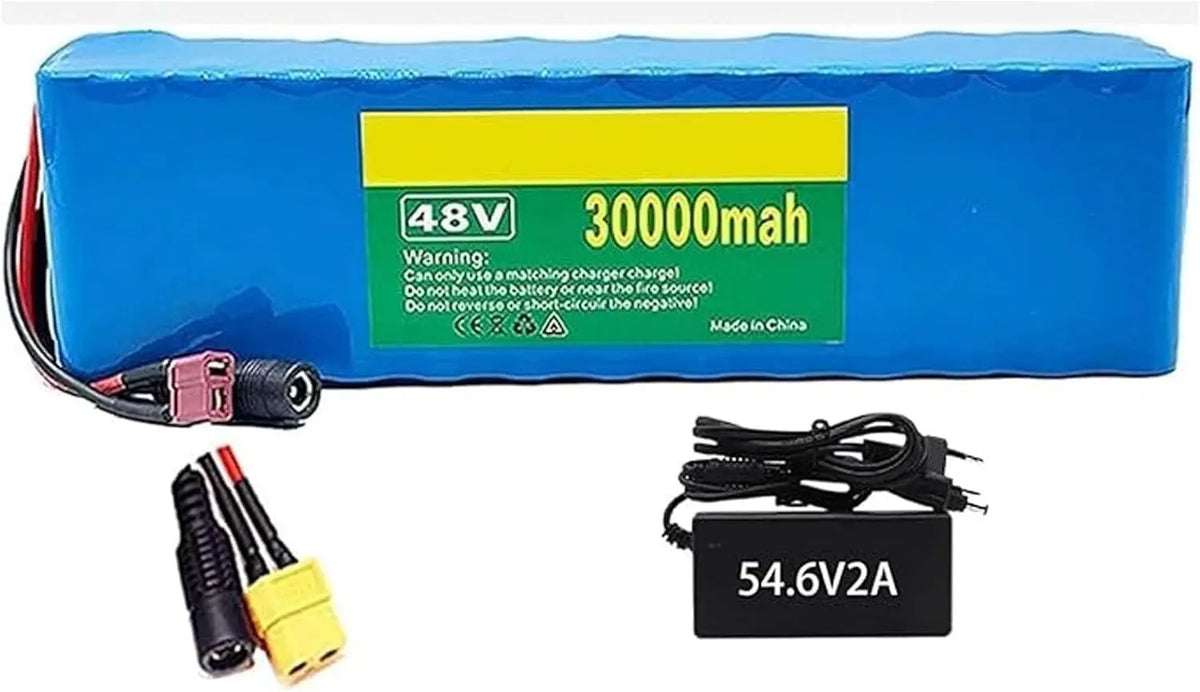 Batería para Bicicleta eléctrica de 48 V y 30 Ah, batería Recargable para Patinete eléctrico, Compatible con Motores de 500 W, 750 W y 1000 W