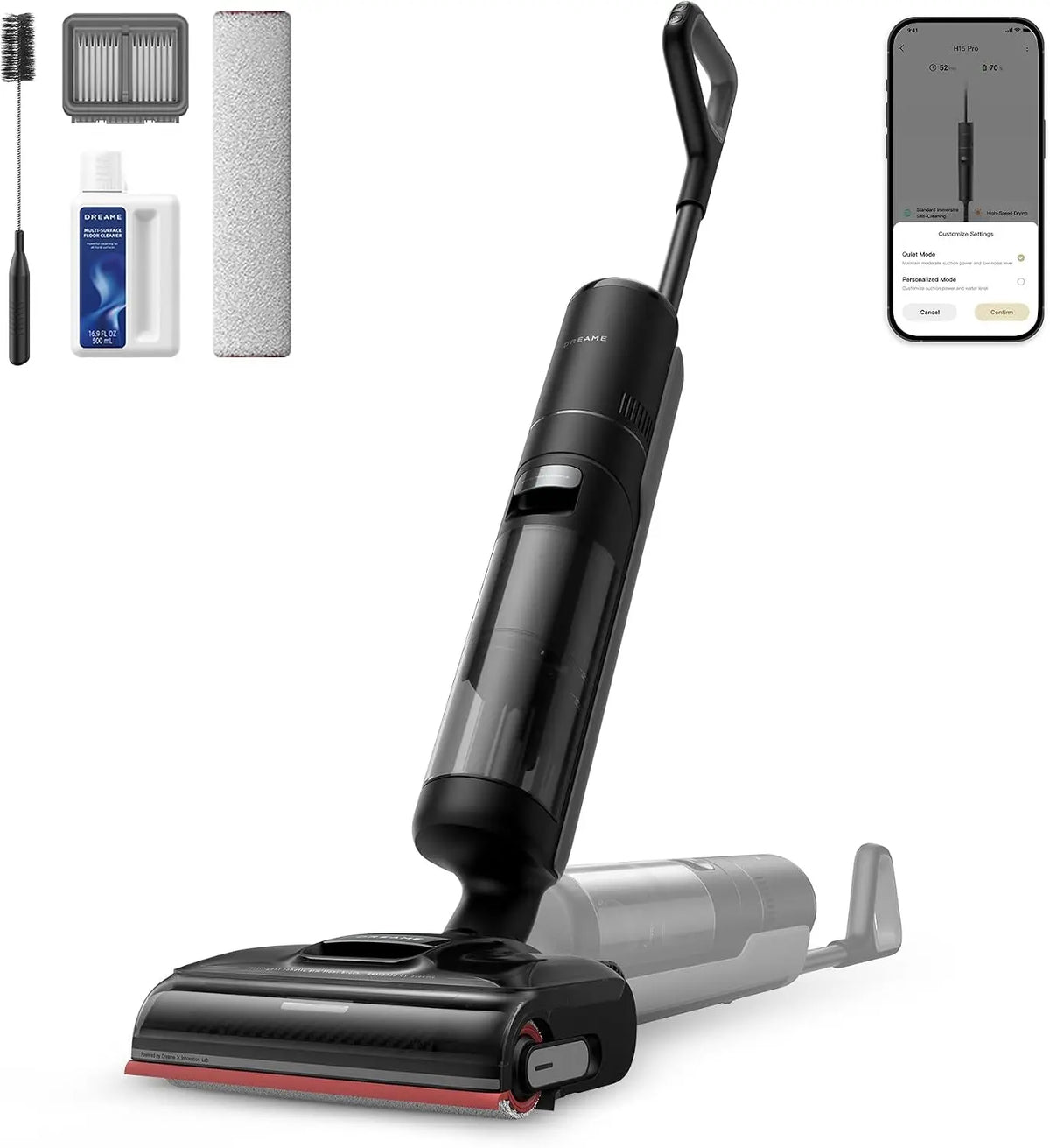 DREAME H15 Pro Aspirador en seco y Húmedo con Brazo Robótico GapFree AI DescendReach, Cobertura de Triple Borde, 21.000 Pa, Secado a 90 °C en 5 min