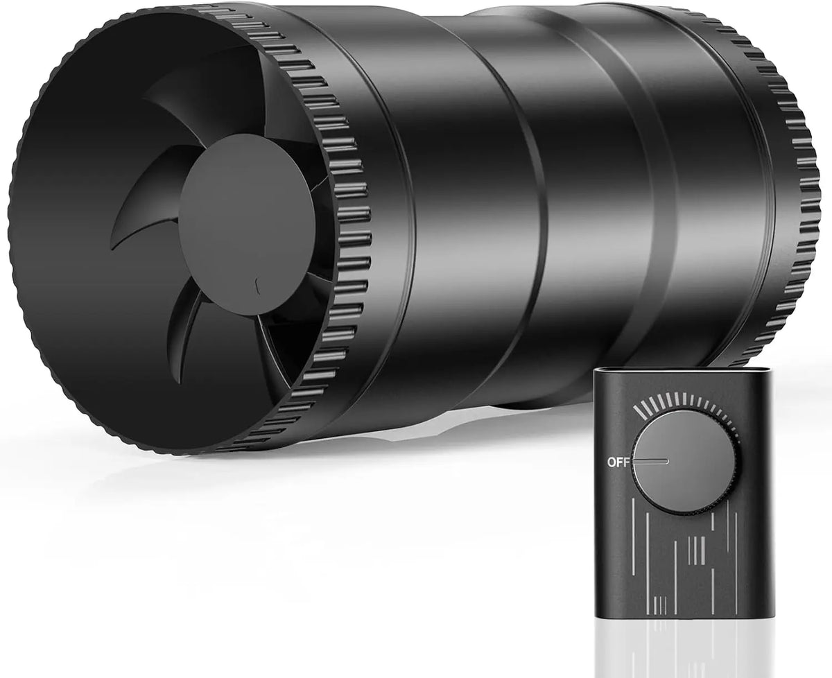 Hon&Guan Ventilador tubular ajustable de 100 mm, 221 m3/h, ventilador de extracción con enchufe regulador de actualización, para baño, invernadero