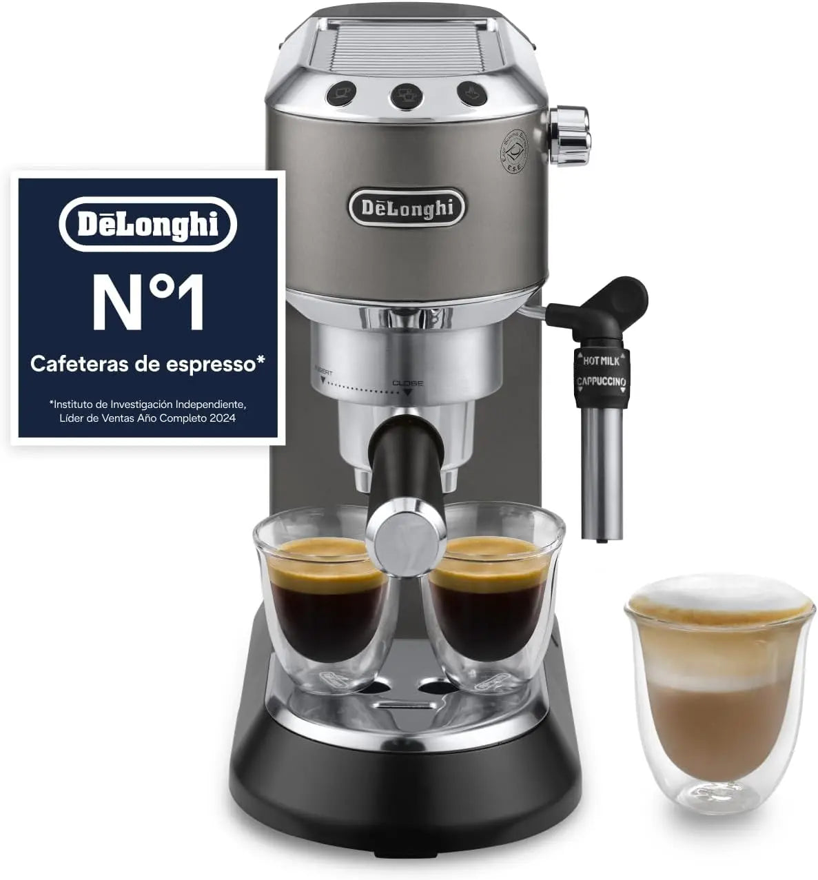 De'Longhi Dedica Style, Cafetera Espresso Manual con Espumador Manual