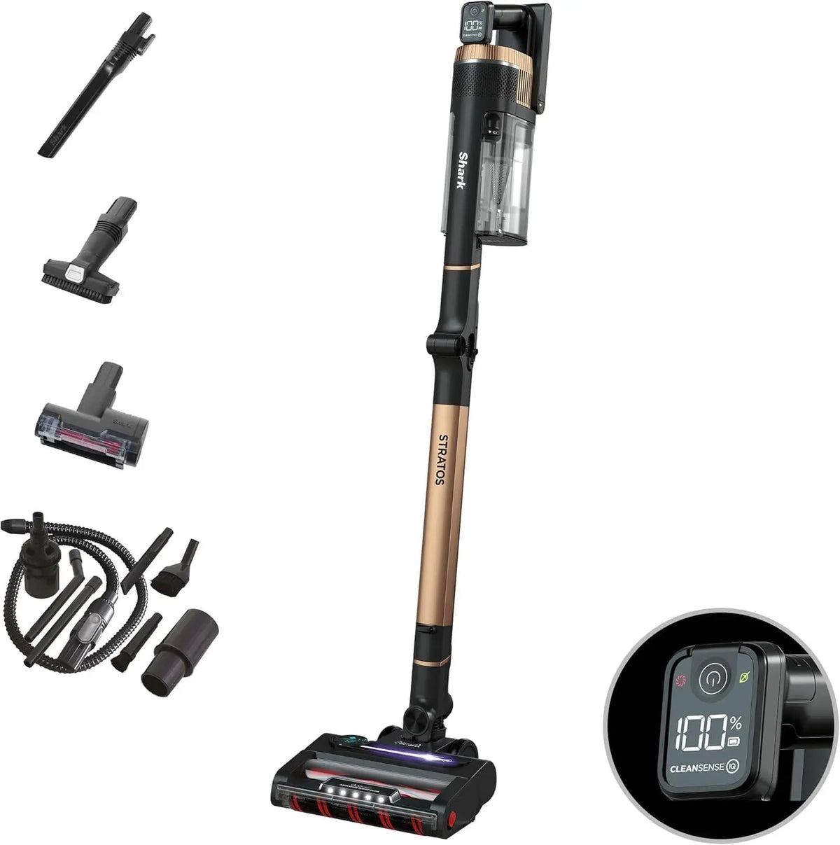 Shark Stratos Aspiradora sin Cable, Hasta 60 Minutos de Autonomía con Clean Sense IQ y Anti Hair Wrap, Incluye conjunto de Limpieza para Coche