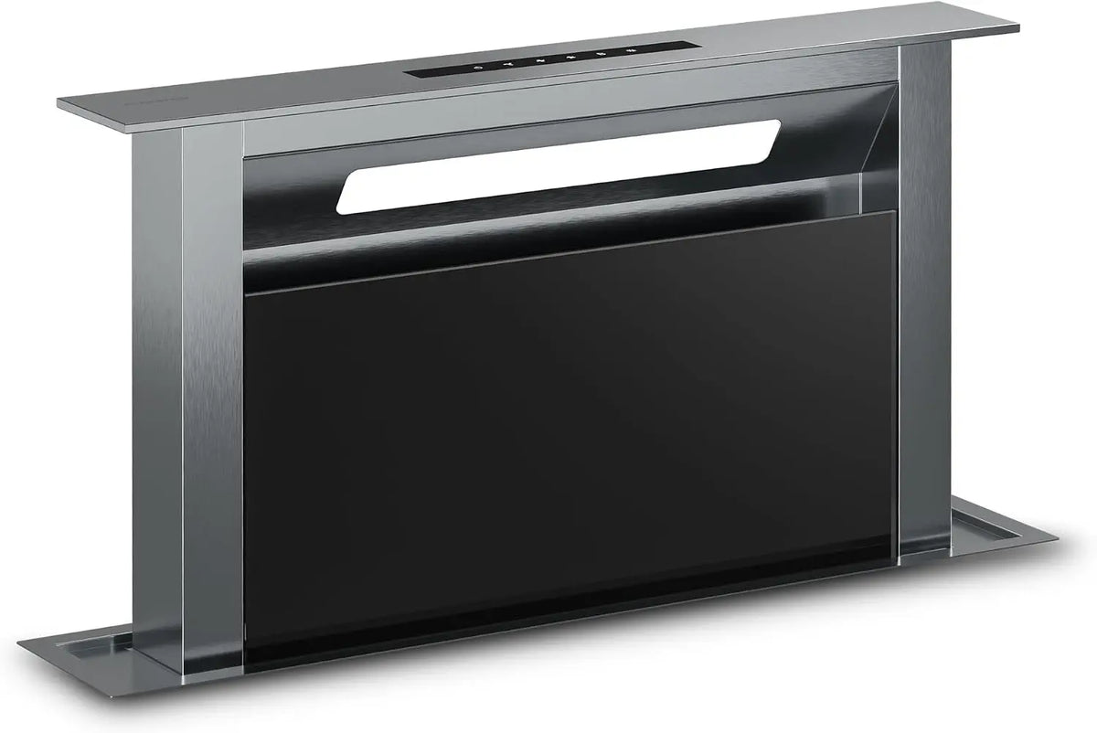 Klarstein Verosteel Campana Extractora 60 cm, A++ Eficiencia, 853 m3/h, Táctil, Filtro Carbón, LED, Integrable, Aluminio & Cristal Negro
