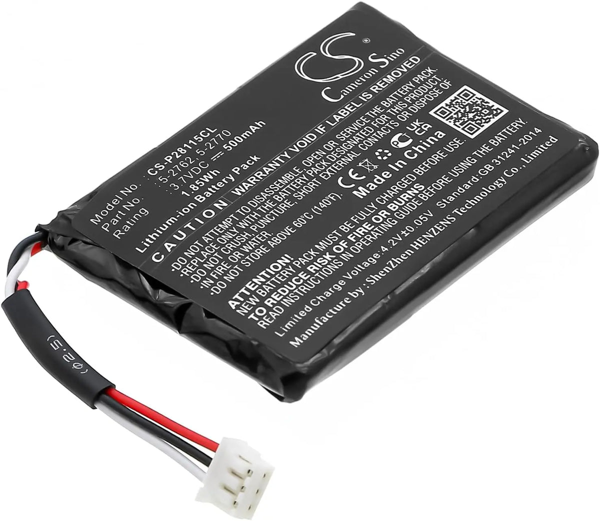 TECHTEK Batería 500mAh Compatible con GE 2-8106, 2-8106FE1, 2-8115, 2-8115FE1, 2-8118, 2-8118FE1, 28106FE1, 28115FE1, 28115FE1-A, 28118FE1, 5-2762