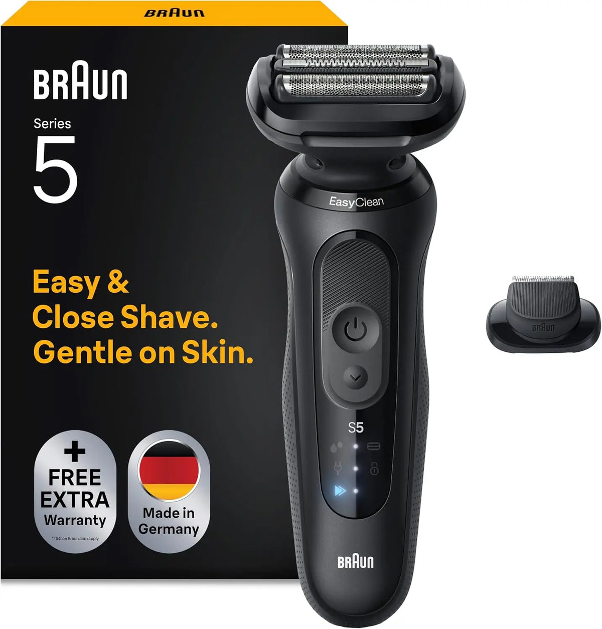 Braun Serie 5 Afeitadora Eléctrica, Hasta 50 Minutos, Cabezal de Recortadora de Precisión, inalámbrico para Hombre, Afeitadora en Húmedo y Seco