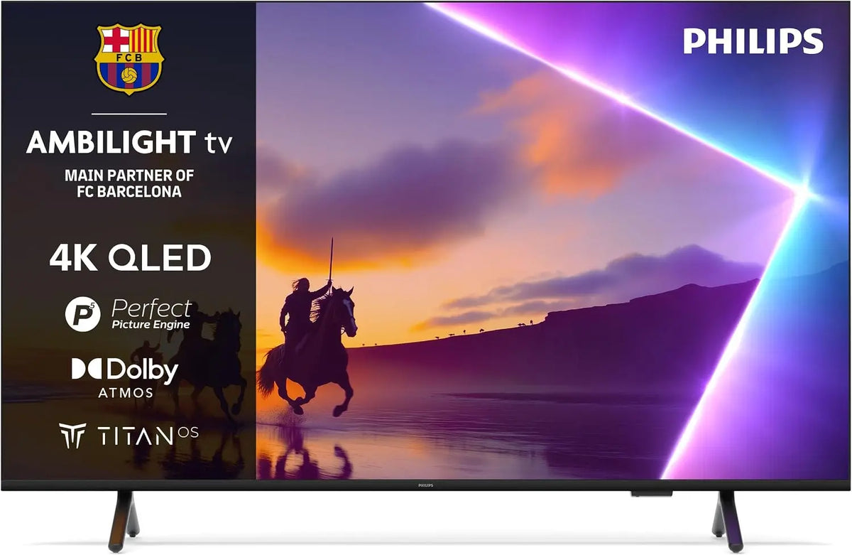Philips Ambilight 75PUS8510 4K QLED inteligente TV, Pantalla de 75 Pulgadas con Plataforma Titan OS