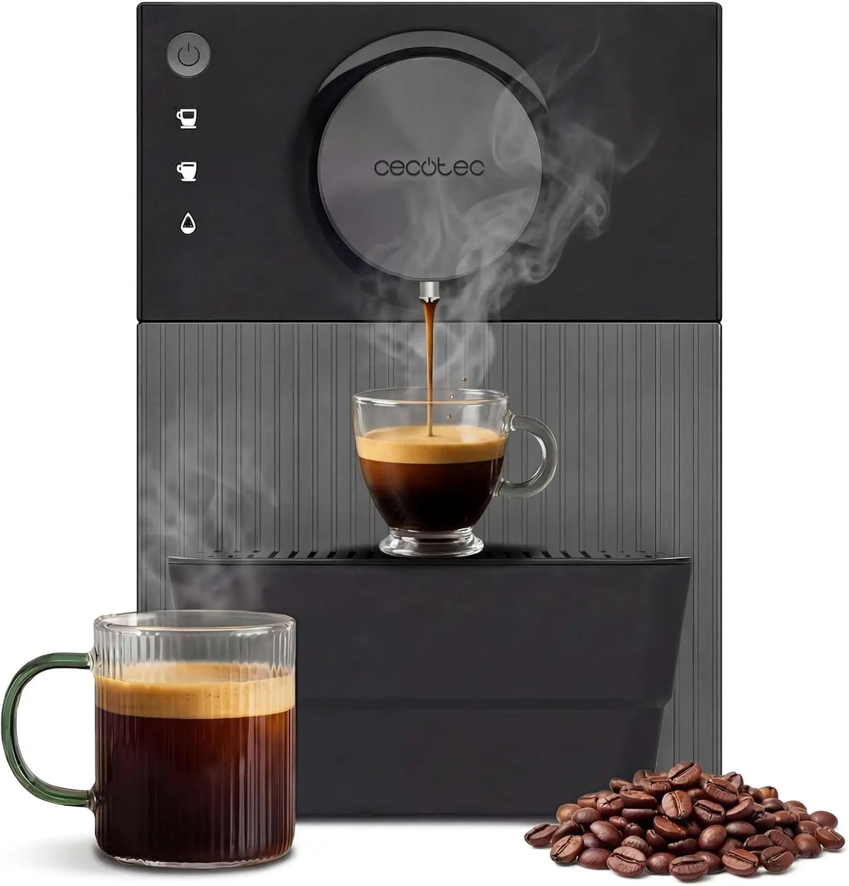 Cecotec Cafetera Superautomática Compacta Cremmaet Cube. 1350W, Sistema de Prensado de 10g, Sistema Pre-Infusión, 19 Bares, Sistema Thermoblock