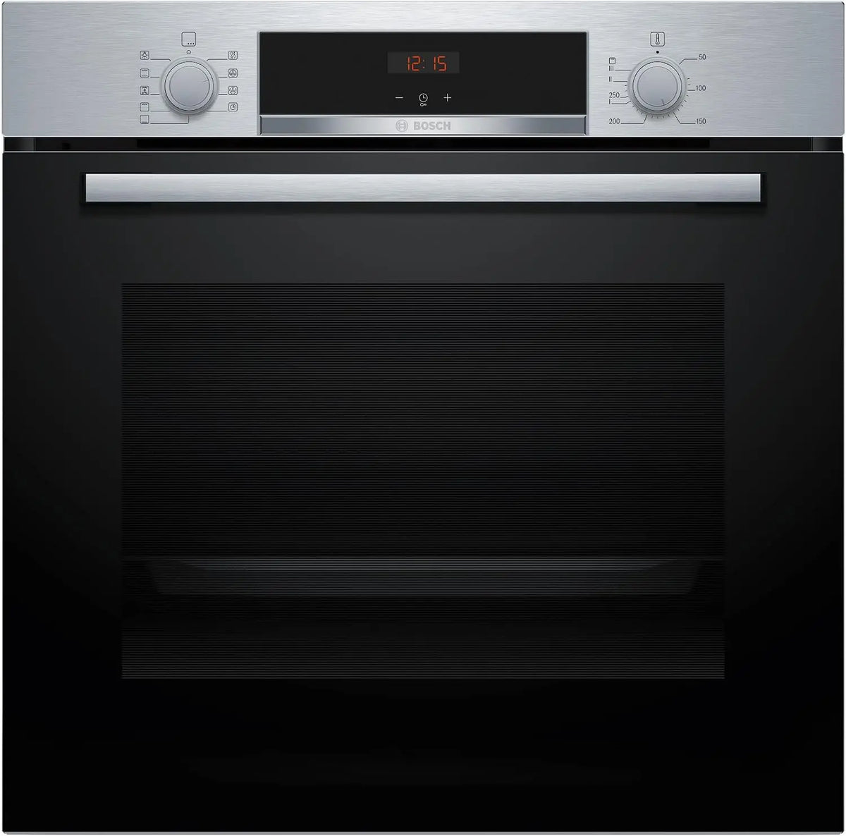 Bosch, Horno Multifunción, Serie 4, 60 cm. de ancho, Asistente de limpieza con agua, 3D Hotair, Acero, HBA514ES3