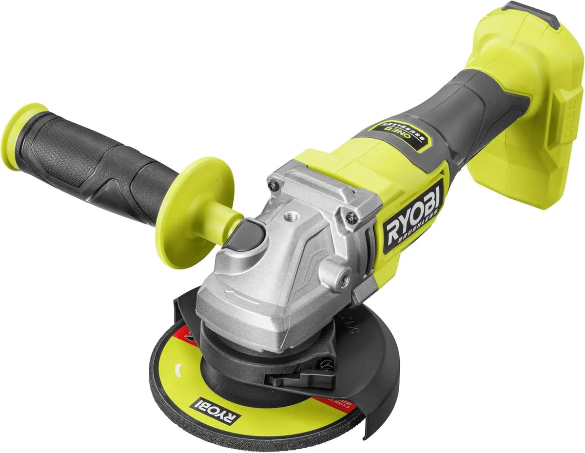 RYOBI RAG18BL-0, Amoladora angular de 125 mm, 18 V ONE+ HP, Amoladora angular, Amoladora de corte 2 en 1, sin escobillas, Batería no incluida