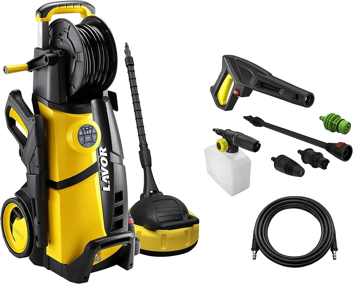 LAVOR Hidrolimpiadora de Alta Presión LVR4 Plus 160 Digit con Sistema de Control Digital, Programas de Lavado y Enrollador, Presión MAX 150 Bar