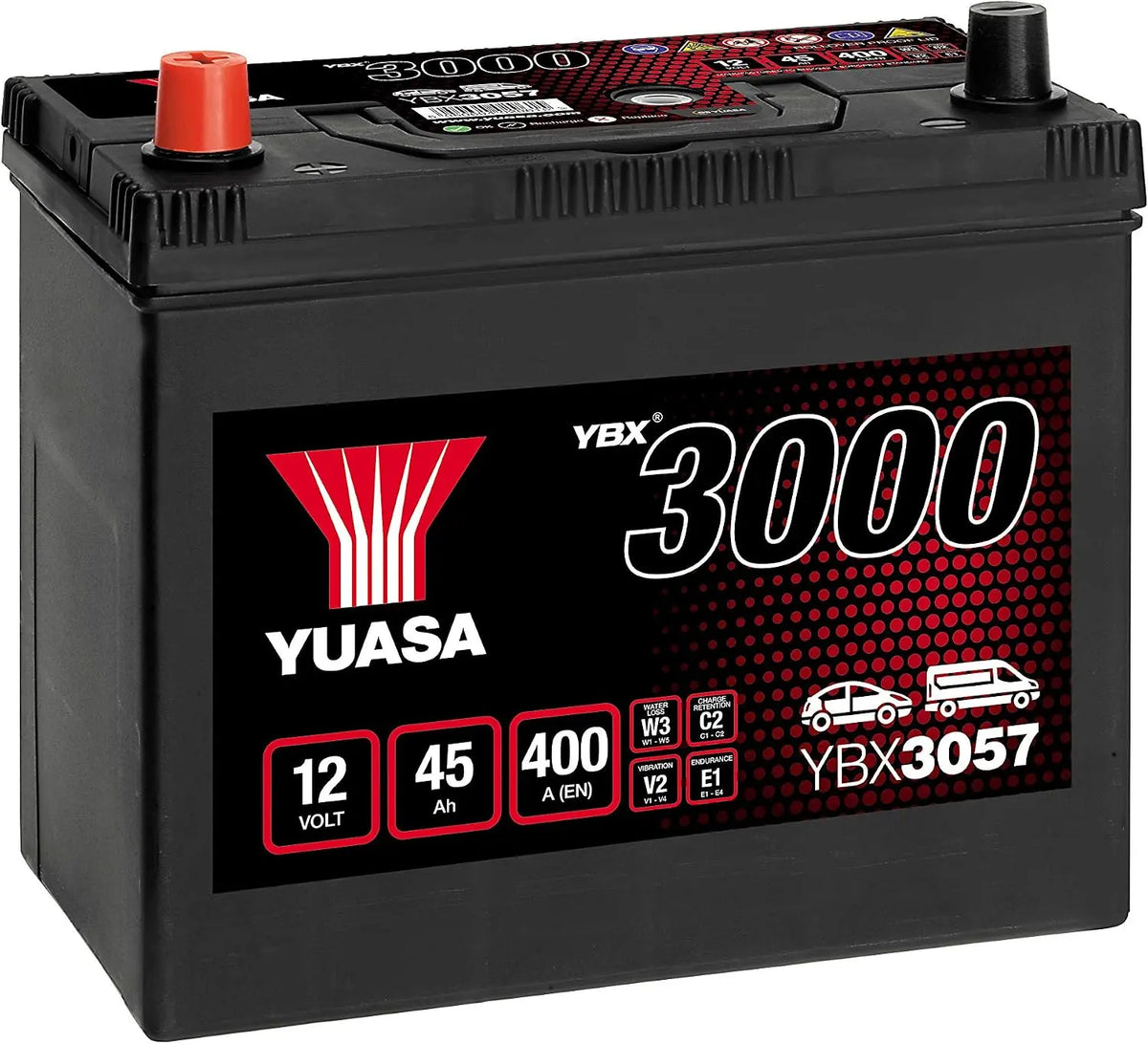 Yuasa YBX3057 Batería de coche SMF Starter recargable 12V 45Ah 400A