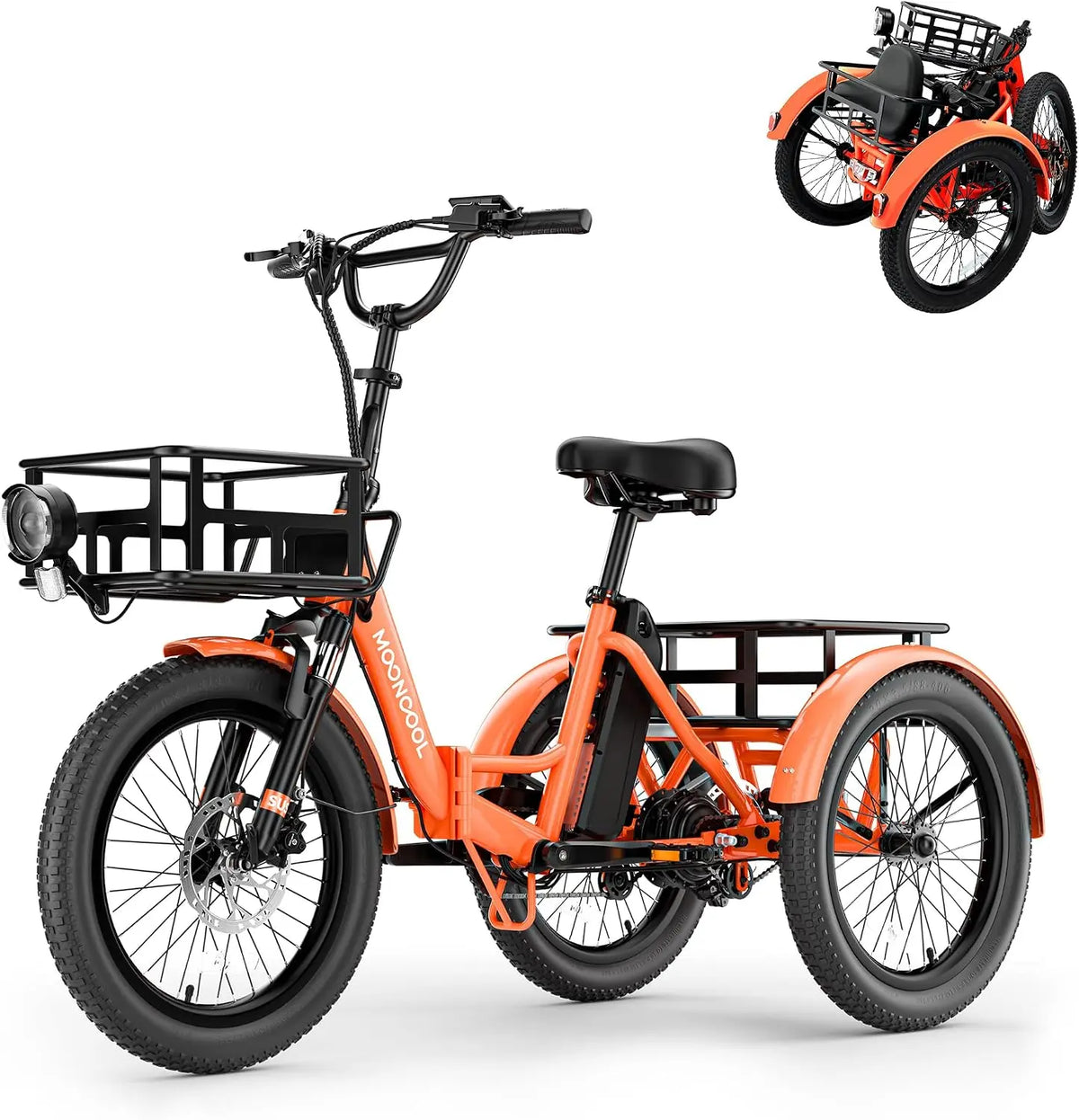 MOONCOOL Bicicleta Plegable Bike, Bicicleta eléctrica para Hombre y Mujer de 20' con batería de 36 V y 20 Ah, Motor de 250 W, Pantalla LCD, IP65