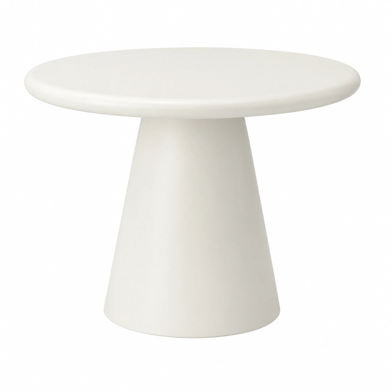 Mesa de Comedor Redonda de Madera con Acabado Cemento Blanco 120 cm