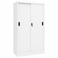 Armario de Oficina Puertas Correderas de Acero Blanco 90x40x180 cm