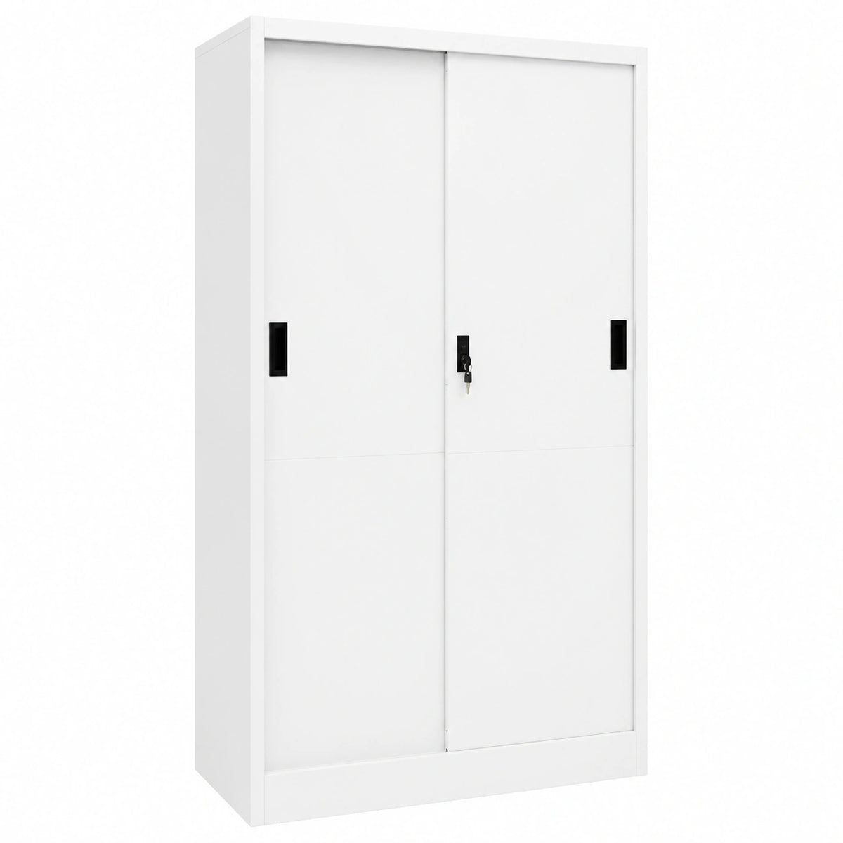 Armario de Oficina Puertas Correderas de Acero Blanco 90x40x180 cm