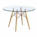 Mesa Redonda de Cristal para Comedor o Cocina de 100 cm