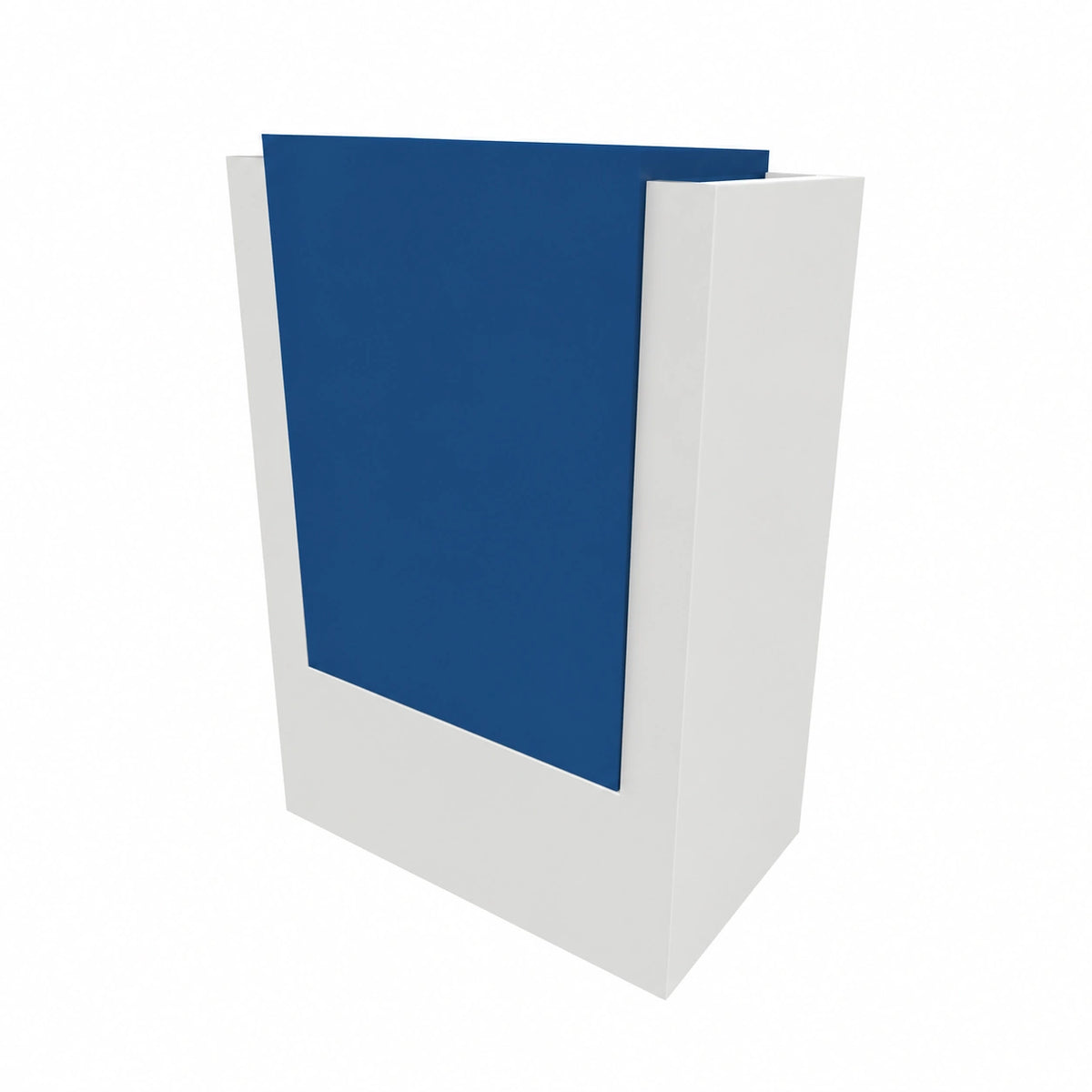 Mostrador de recepción azul oscuro, compacto y resistente para oficina y tienda, 80x50x105 cm
