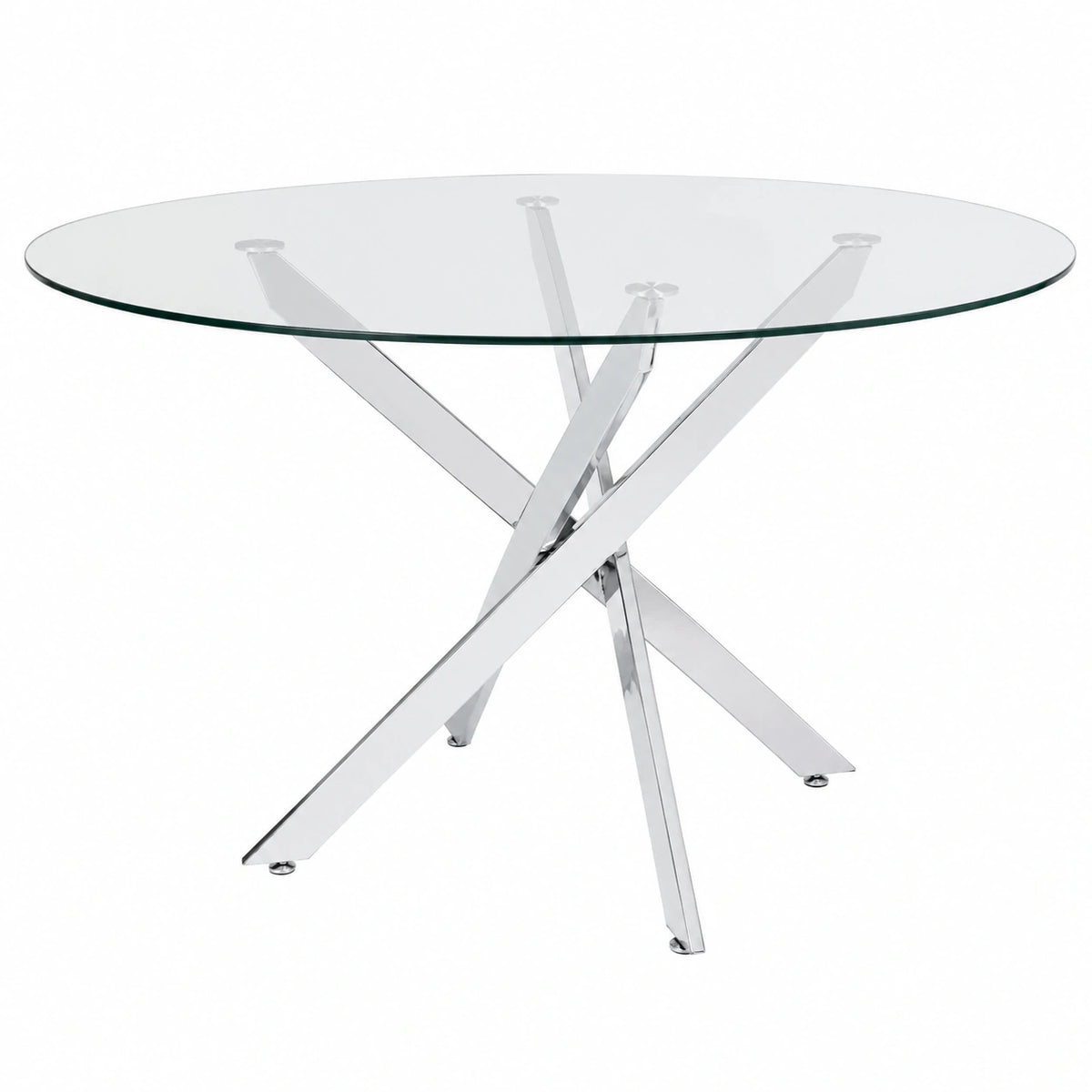 Mesa de Comedor Redonda en Cristal Templado de 120 cm - Diseño Moderno y Elegante (Gris)