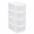 Cajonera Blanca de 4 Cajones, 78x28,5x39 cm, Almacenaje Multiusos para Oficina