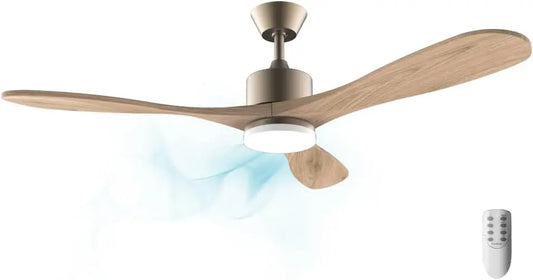Cecotec Ventilador de Techo con Mando a Distancia, Temporizador y Luz LED EnergySilence Aero 5290 Golden Pro. 35 W, Motor DC, 52', 3 Aspas, Dorado