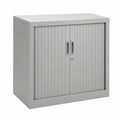 Rocada Armario Metálico con Puertas de Persiana y Estantes Ajustables, Cerradura de Seguridad, 80x45x70 cm, Gris