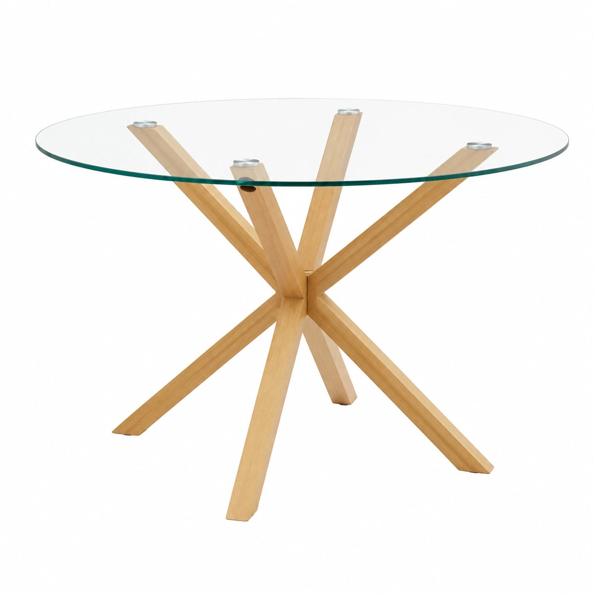 Mesa Redonda de Cristal Templado 120 cm - Estilo Moderno para Comedor o Cocina