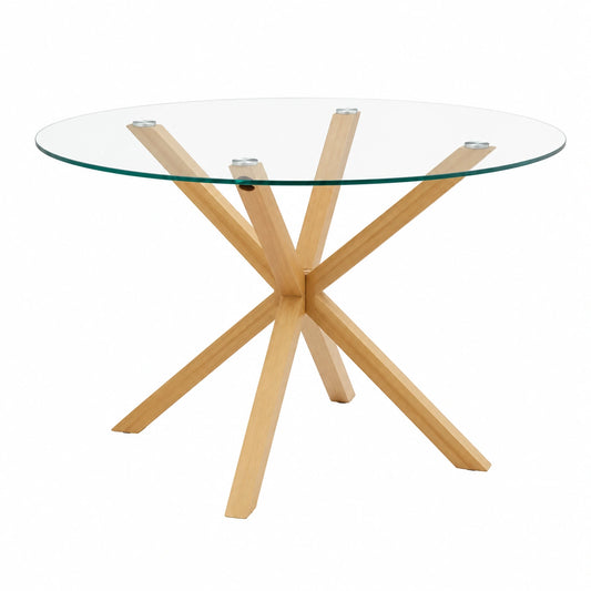 Mesa Redonda de Cristal Templado 120 cm - Estilo Moderno para Comedor o Cocina