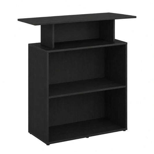 Mostrador de Recepción Negro de Madera para Oficina, 100x40x104 cm
