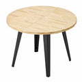 Mesa de Comedor Redonda Extensible Industrial en Roble y Negro, 100-180 cm