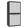 Armario Multiusos con Divisor y Estantes, 2 Puertas, Negro, 89.7x53.7x180 cm