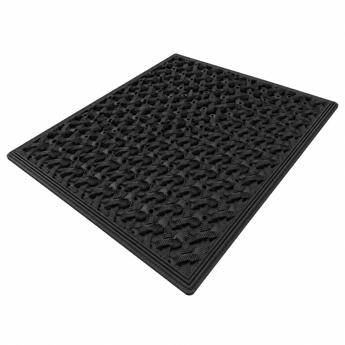 Alfombra Exterior Antideslizante Impermeable para Puerta y Jardín 61x91 cm Negro
