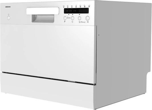 MEDION Lavavajillas de sobremesa DWT60 (capacidad para 6 cubiertos, 7 programas de limpieza, programa ECO, pantalla LED, 47 dB, MD37496)