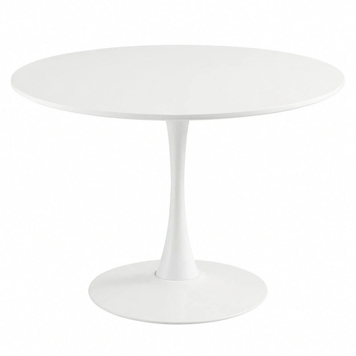 Mesa redonda blanca para comedor o cocina, diámetro 100 cm, estilo moderno para 2-4 personas