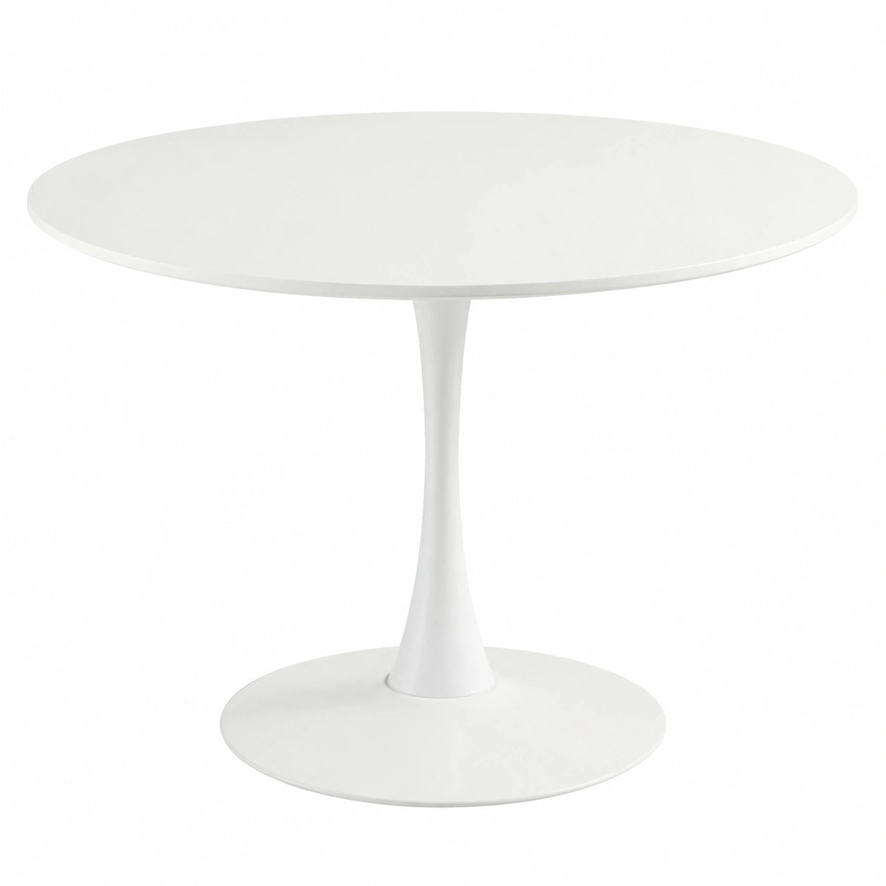 Mesa redonda blanca para comedor o cocina, diámetro 100 cm, estilo moderno para 2-4 personas