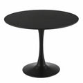 Mesa de comedor redonda de 90 cm, moderna, para 2-4 personas, base metálica, ideal para espacios pequeños