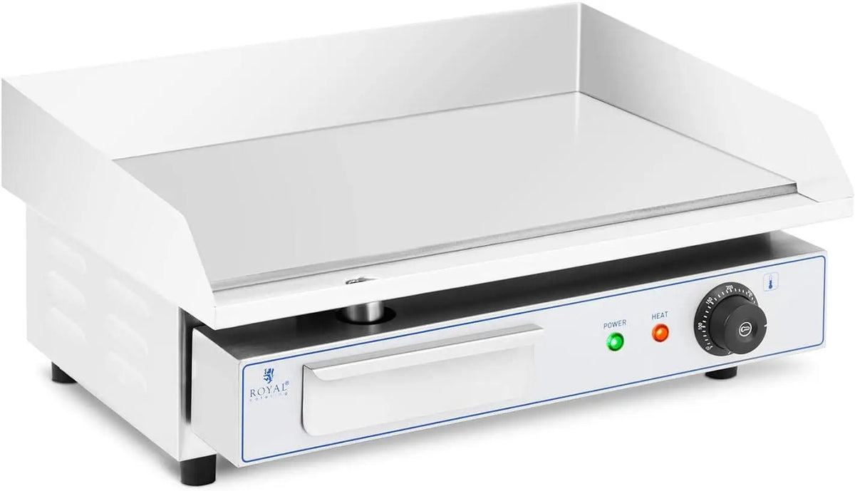 Royal Catering Plancha Eléctrica Fry-top para Hostelería RC-EG002 (Placa, 550 x 350 mm, Potencia, 3.000 W, Superficie calefactora, Lisa