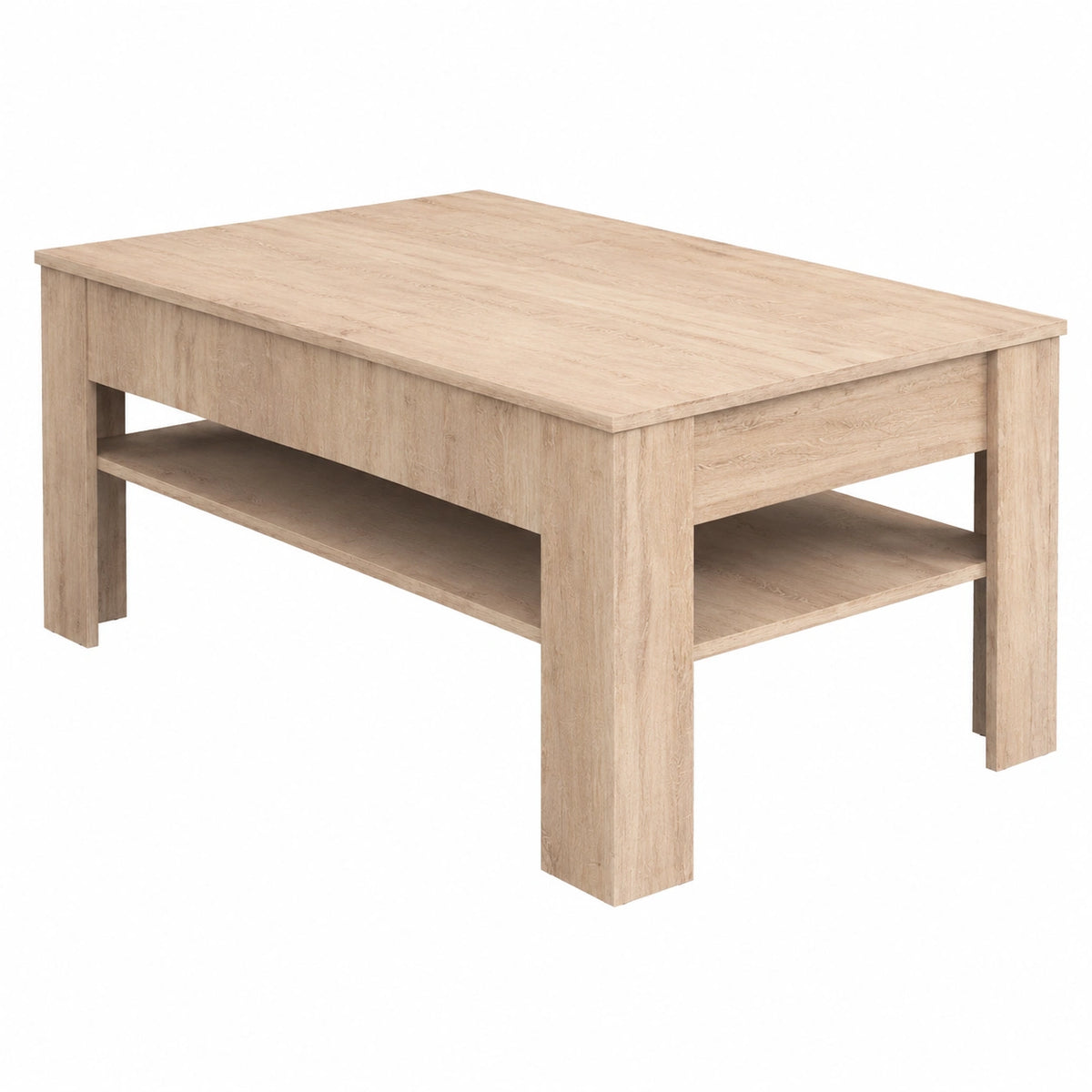 Mesa de Centro Milan de Vicco, Sonoma, 92.2 x 65 cm, con Almacenaje para Revistas y Mandos