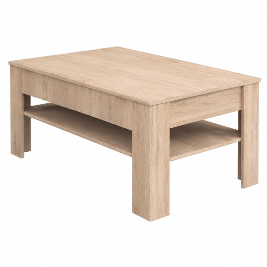 Mesa de Centro Milan de Vicco, Sonoma, 92.2 x 65 cm, con Almacenaje para Revistas y Mandos