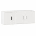 Conjunto de Mueble TV Blanco Vintage 80x35x40 cm de Madera para Salón y Dormitorio